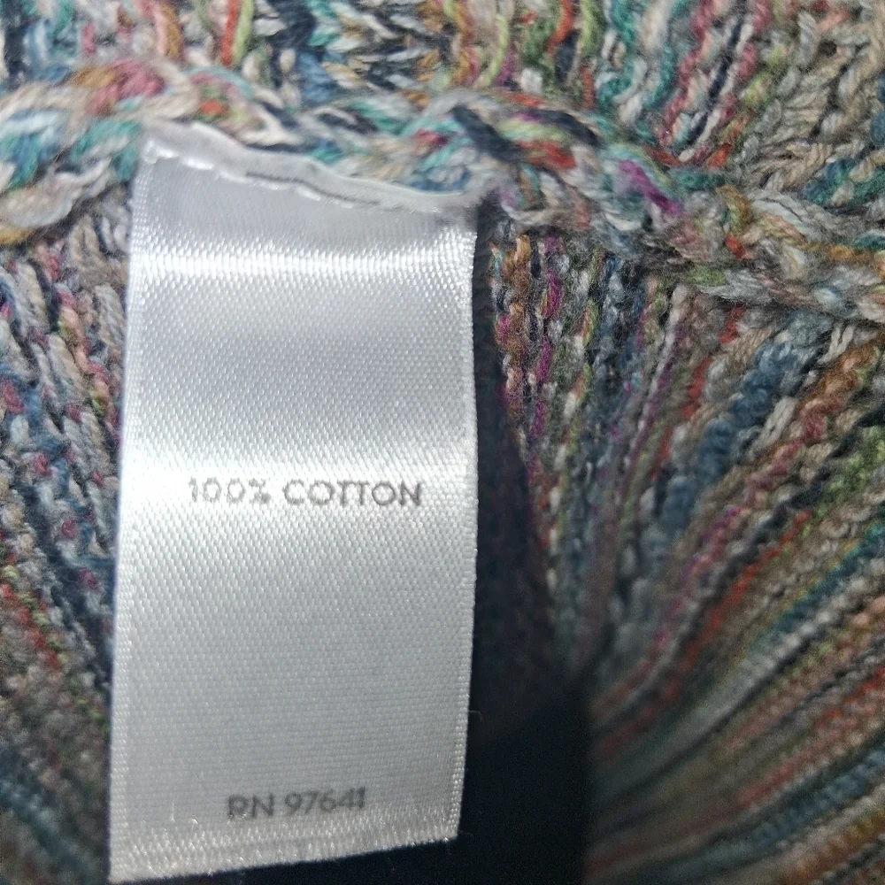 J. Jill Autumn Sky Boat Neck Knit 100% Cotton Sweater S